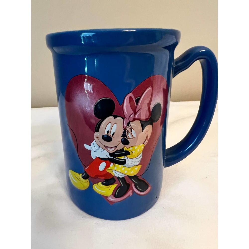 Mickey & Minnie Hug a Day Keeps Sweethearts that way 3D Coffee Mug Blue/Yellow‎